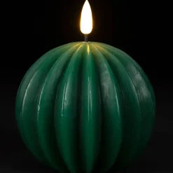 Fabrique de Styles Déco Lumineuse*Bougie led boule vert sapin h12cm