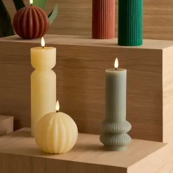 Fabrique de Styles Déco Lumineuse*Bougie led pilier h24.5cm