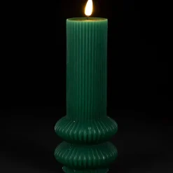 Fabrique de Styles Déco Lumineuse*Bougie led pilier vert sapin h21cm