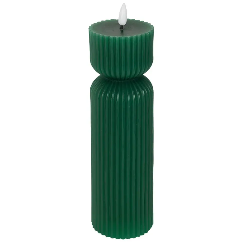Fabrique de Styles Déco Lumineuse*Bougie led pilier vert sapin h24.5cm