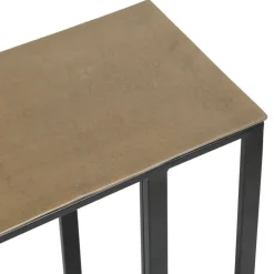 Fabrique de Styles Bouts De Canapé Et Tables D'appoint*Bout de canape en aluminium et fer doré et noir - Felia