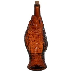Fabrique de Styles Carafes Et Pichets*Bouteille Poisson en verre recyclé sablé 1.1L