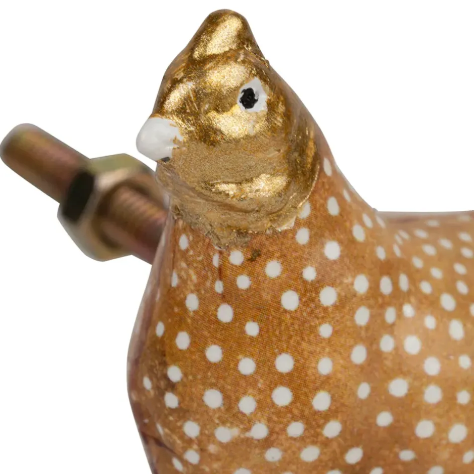 Fabrique de Styles Accessoires Et Quincaillerie*Boutons de porte poules x2 blanc et doré - Campagne