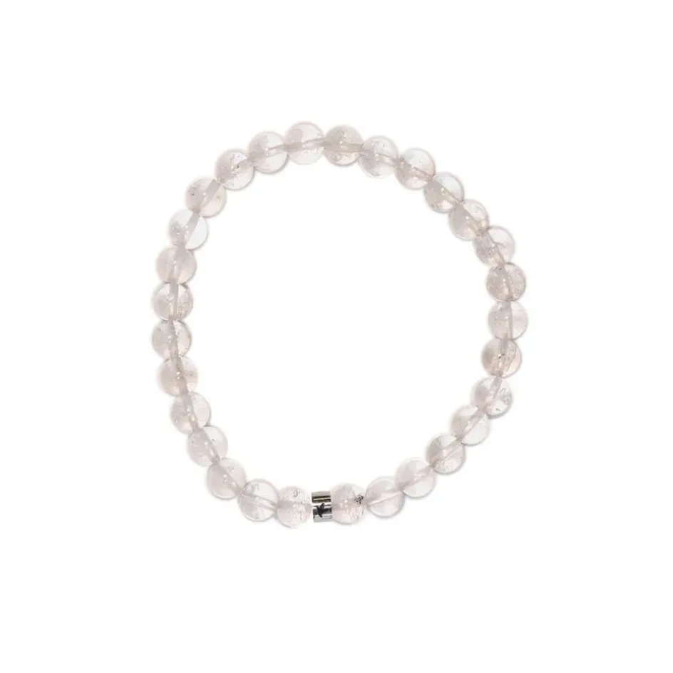 Fabrique de Styles Bijoux Fantaisie*Bracelet cristal de roche perles rondes 6mm