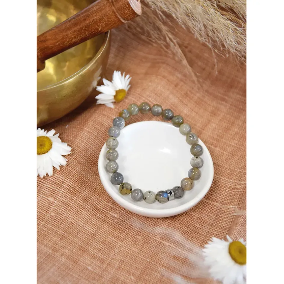 Fabrique de Styles Bijoux Fantaisie*Bracelet labradorite perles rondes 8mm