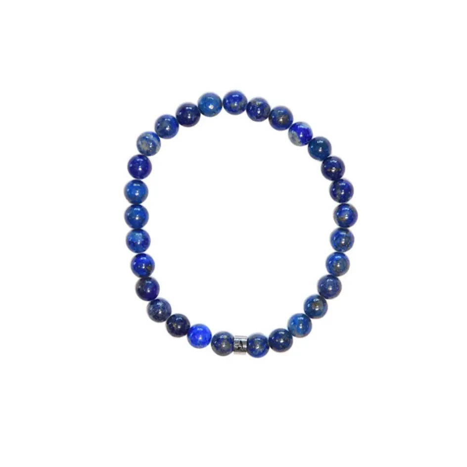 Fabrique de Styles Bijoux Fantaisie*Bracelet lapis lazuli perles rondes 6mm