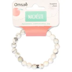 Fabrique de Styles Bijoux Fantaisie*Bracelet magnésite perles rondes 8mm