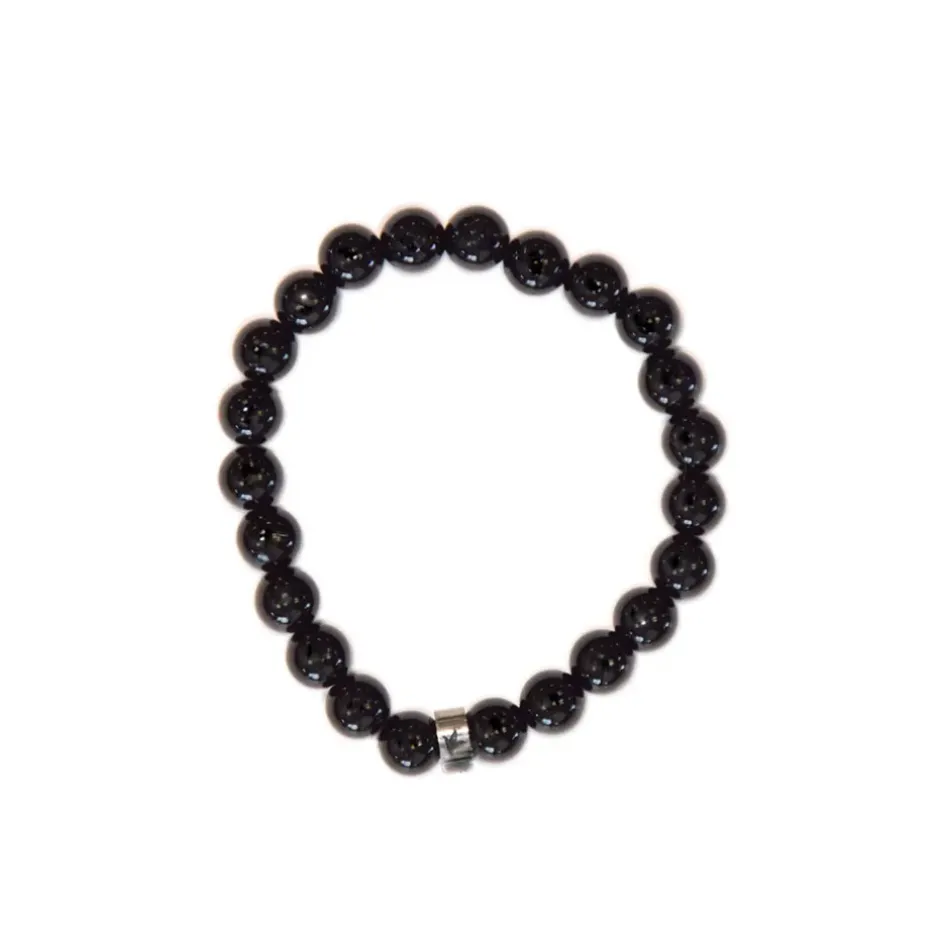 Fabrique de Styles Bijoux Fantaisie*Bracelet obsidienne e perles rondes 8mm