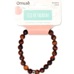 Fabrique de Styles Bijoux Fantaisie*Bracelet oeil de taureau perles rondes 8mm