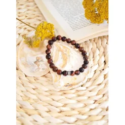 Fabrique de Styles Bijoux Fantaisie*Bracelet oeil de taureau perles rondes 8mm