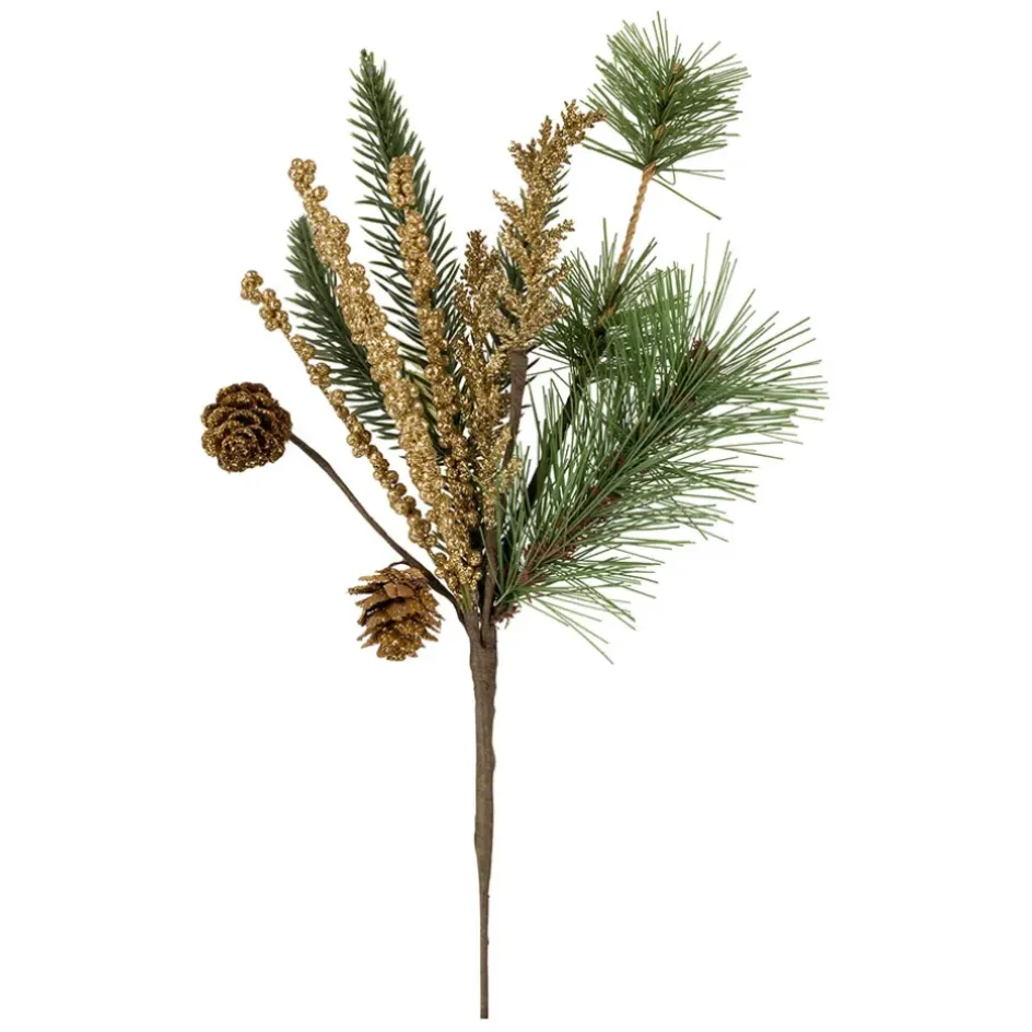 Fabrique de Styles Fleurs Et Plantes Artificielles*Branchage doré et vert h32cm - Alfe