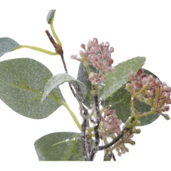 Fabrique de Styles Fleurs Et Plantes Artificielles*Branche d'eucalyptus en plastique paillettes givré h50cm