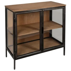 Fabrique de Styles Buffets Et Vitrines*Buffet bas 2 portes en manguier naturel et fer h90cm - Tucson