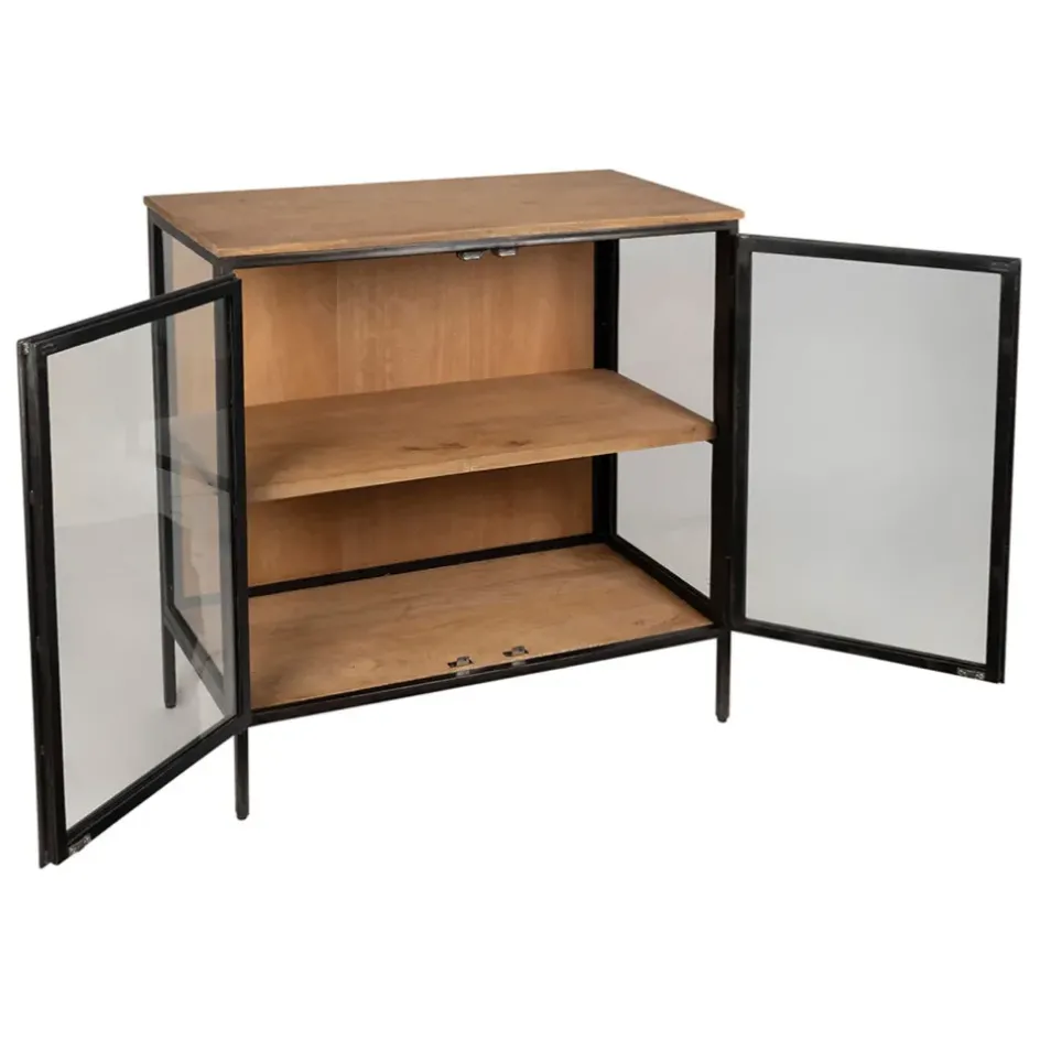 Fabrique de Styles Buffets Et Vitrines*Buffet bas 2 portes en manguier naturel et fer h90cm - Tucson
