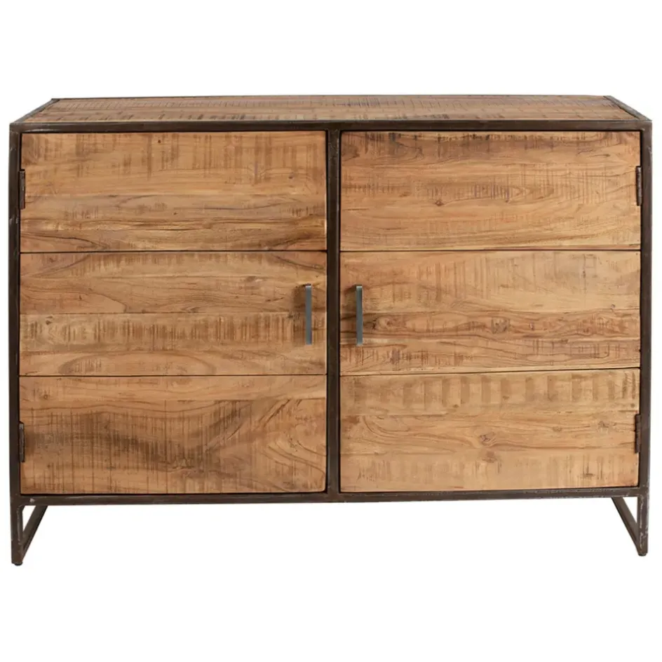 Fabrique de Styles Buffets Et Vitrines*Buffet bas en acacia et fer 2 portes H90cm - Factory