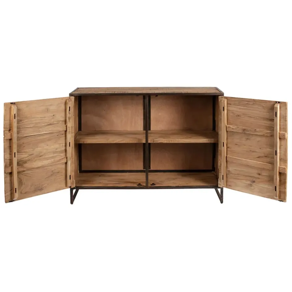 Fabrique de Styles Buffets Et Vitrines*Buffet bas en acacia et fer 2 portes H90cm - Factory