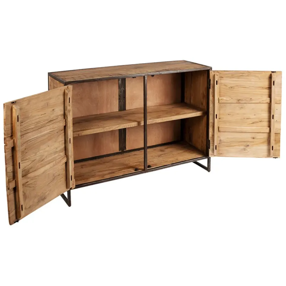 Fabrique de Styles Buffets Et Vitrines*Buffet bas en acacia et fer 2 portes H90cm - Factory