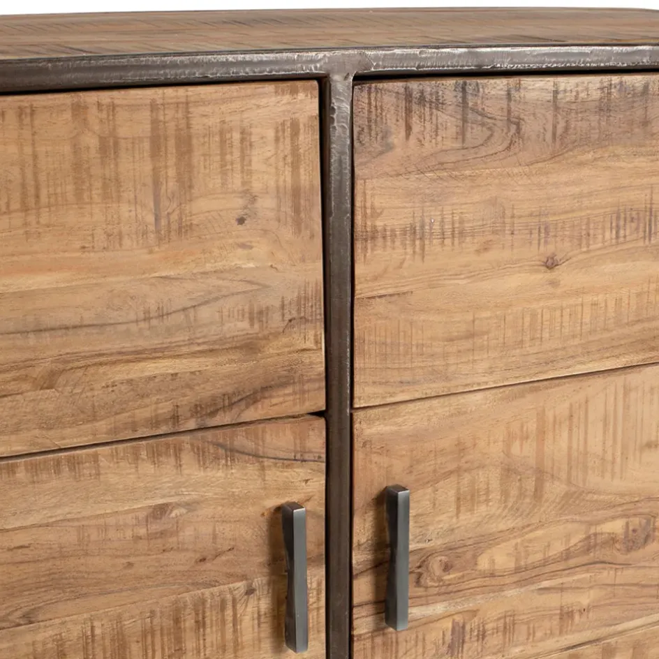 Fabrique de Styles Buffets Et Vitrines*Buffet bas en acacia et fer 2 portes H90cm - Factory