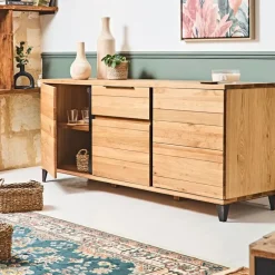 Fabrique de Styles Buffets Et Vitrines*Buffet enfilade chêne massif 3 portes et tiroir - Manny