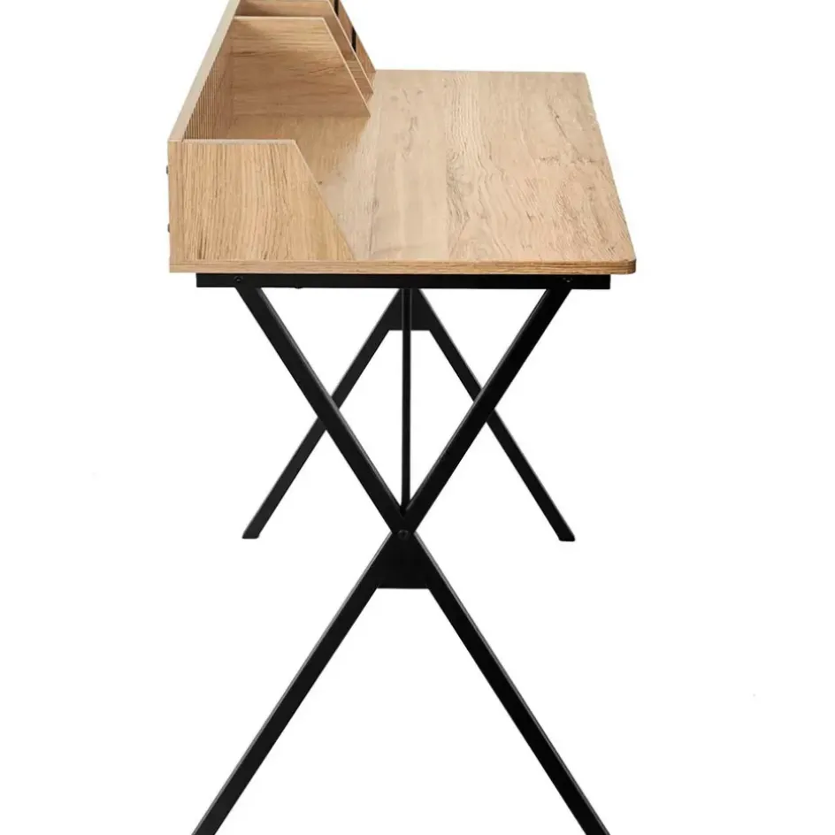 Fabrique de Styles Bureaux*Bureau en bois naturel et fer noir - Kara