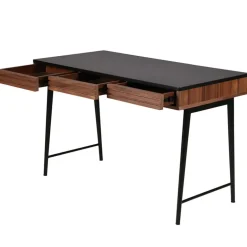 Fabrique de Styles Bureaux*Bureau en noyer et métal noir - Nuna