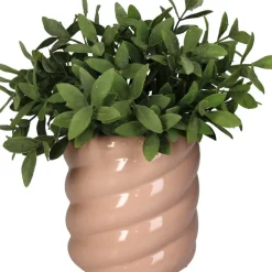Fabrique de Styles Cache-pots Et Supports*Cache-pot torsadé en grès rose d14cm