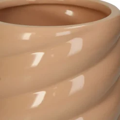 Fabrique de Styles Cache-pots Et Supports*Cache-pot torsadé en grès rose d14cm