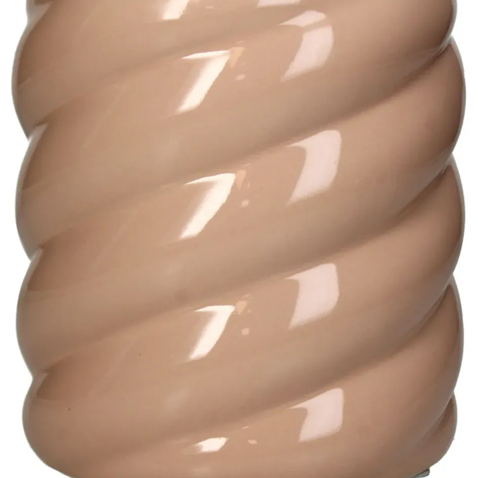 Fabrique de Styles Cache-pots Et Supports*Cache-pot torsadé en grès rose d14cm
