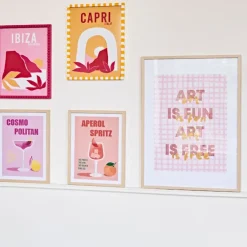 Fabrique de Styles Cadres Déco Et Affiches*Cadre avec affiche "Art is Fun Art is Free" en chêne clair 50x70cm - Lario