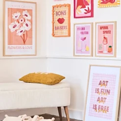 Fabrique de Styles Cadres Déco Et Affiches*Cadre avec affiche "Flowers and love" chêne clair 50x70cm - Lario