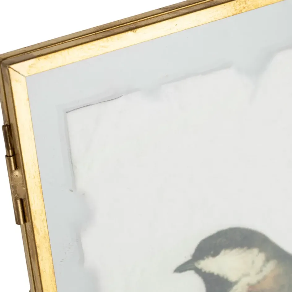 Fabrique de Styles Cadres Déco Et Affiches*Cadre déco (x2) en verre et coton oiseau 14x18cm