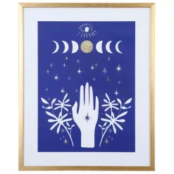 Fabrique de Styles Cadres Déco Et Affiches*Cadre deco encadré main visionn bleu et doré 42x52cm