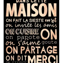 Fabrique de Styles Déco À Suspendre Et Adhésive*Cadre " Dans cette maison" en bois naturel et 30x40cm