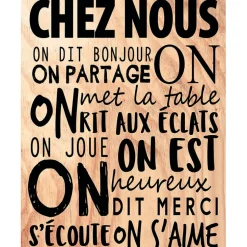 Fabrique de Styles Déco À Suspendre Et Adhésive*Cadre "Chez nous" en bois naturel et noir 30x40cm