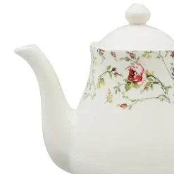 Fabrique de Styles Théières Et Cafetières*Cafetiere en Faïence blanc et - fleurs champs