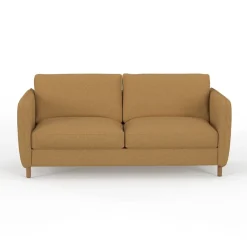 Fabrique de Styles Canapés Convertibles*Canapé convertible 2 places Gustave - Tissu Texturé - Crown Moutarde