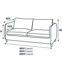Fabrique de Styles Canapés Convertibles*Canapé convertible 2 places Gustave - Tissu Texturé - Crown Moutarde