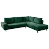 Fabrique de Styles Canapés D'angle*Canapé d'angle droit 5 places André - effet velours - Seven emerald
