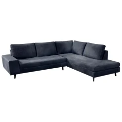 Fabrique de Styles Canapés D'angle*Canapé d'angle droit 5 places André - effet velours - Seven emerald