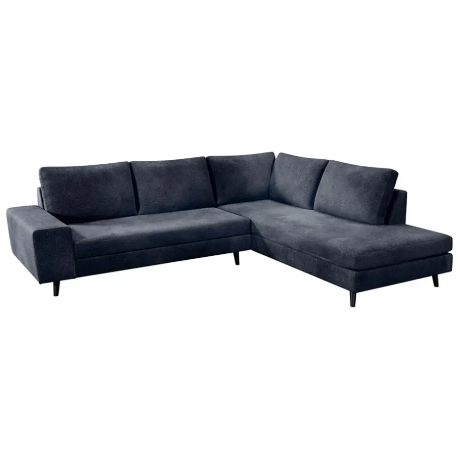 Fabrique de Styles Canapés D'angle*Canapé d'angle droit 5 places André - effet velours - Seven emerald