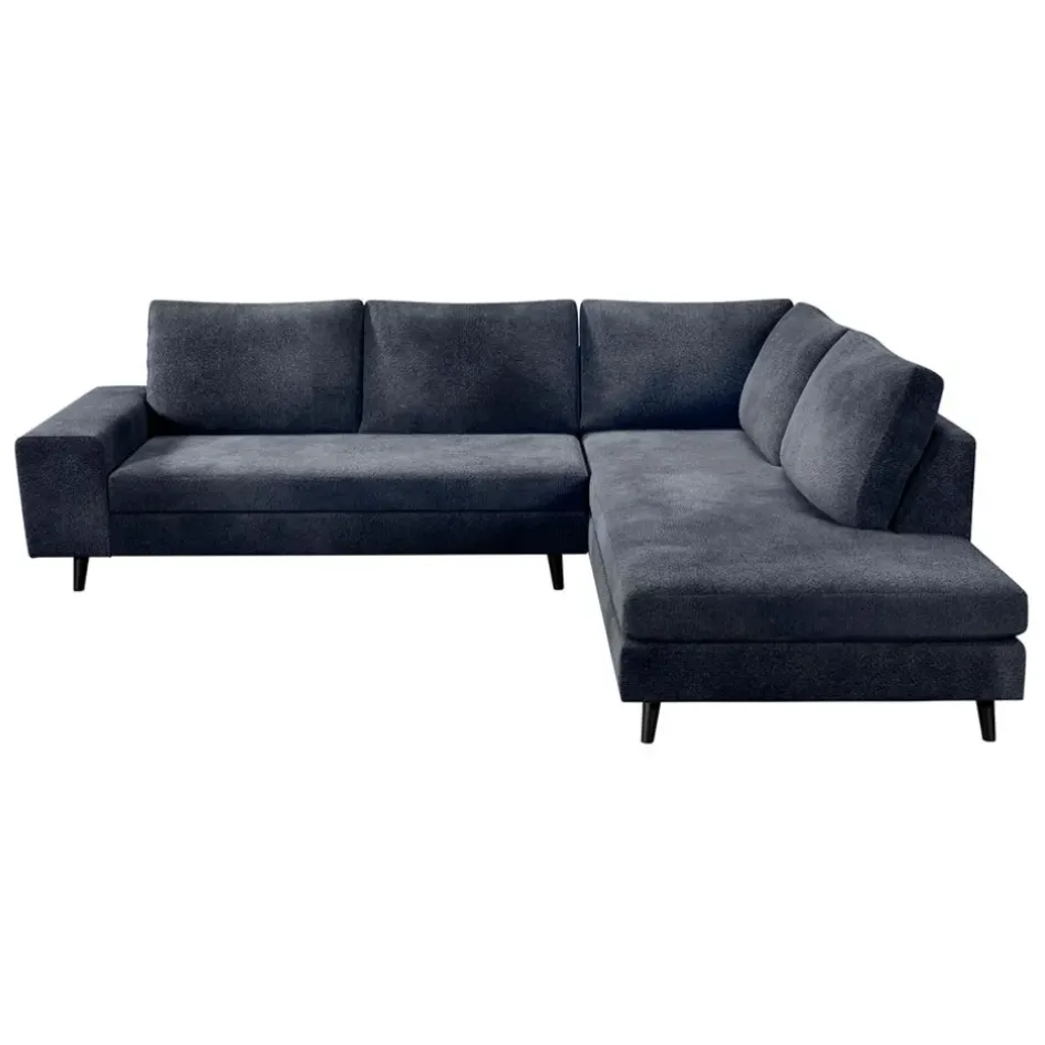 Fabrique de Styles Canapés D'angle*Canapé d'angle droit 5 places André - effet velours - Seven emerald