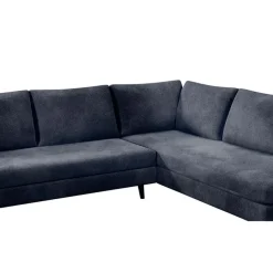 Fabrique de Styles Canapés D'angle*Canapé d'angle droit 5 places André - effet velours - Seven emerald