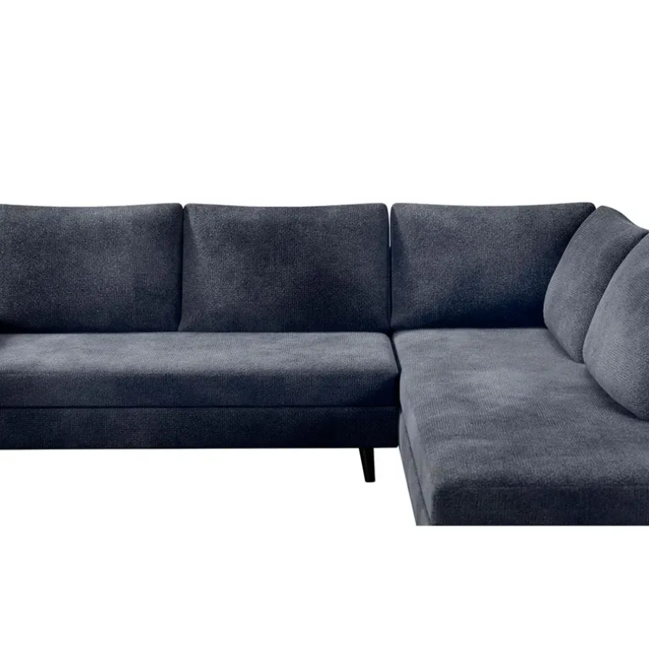 Fabrique de Styles Canapés D'angle*Canapé d'angle droit 5 places André - effet velours - Seven emerald