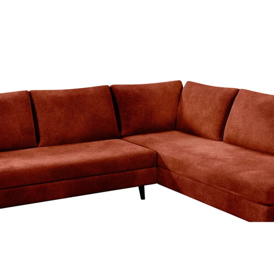 Fabrique de Styles Canapés D'angle*Canapé d'angle droit 5 places André - effet velours - Seven emerald