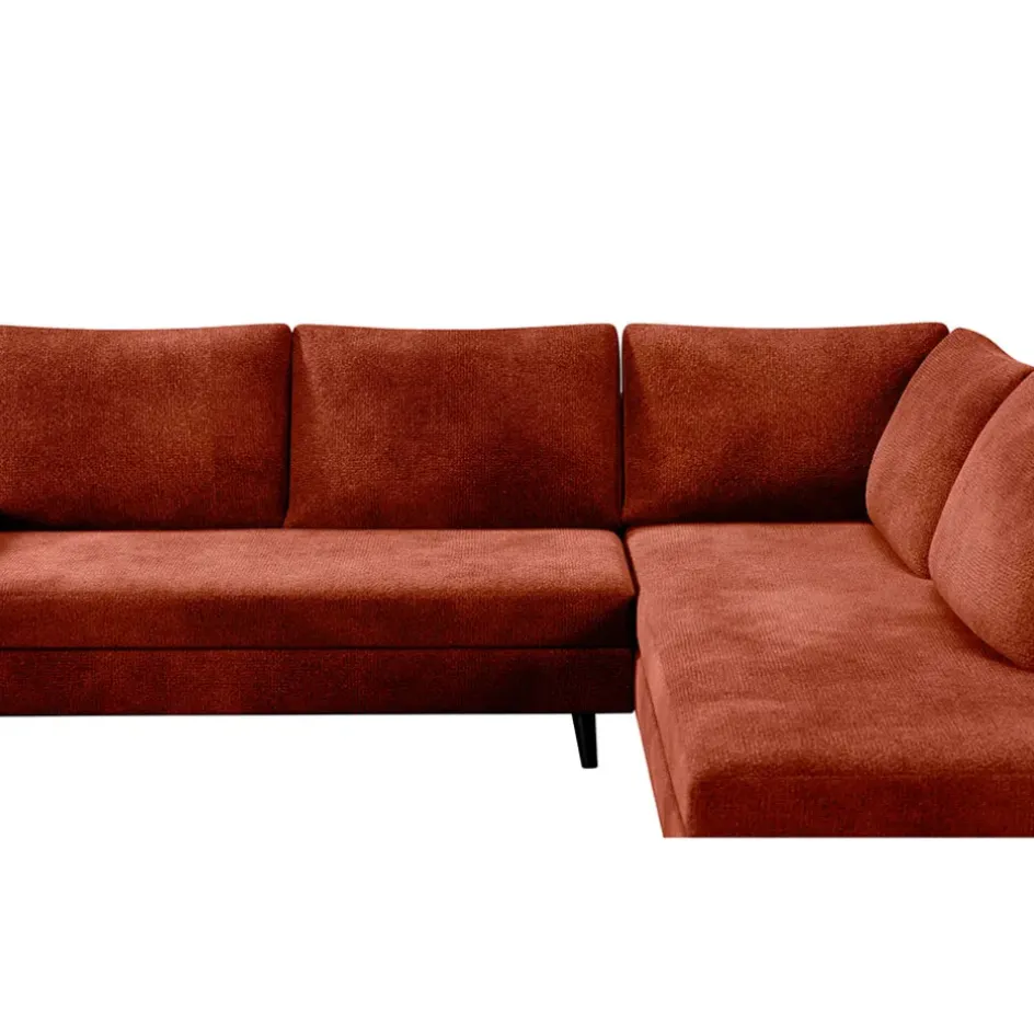 Fabrique de Styles Canapés D'angle*Canapé d'angle droit 5 places André - effet velours - Seven emerald