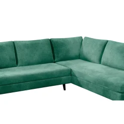 Fabrique de Styles Canapés D'angle*Canapé d'angle droit 5 places André - effet velours - Seven emerald