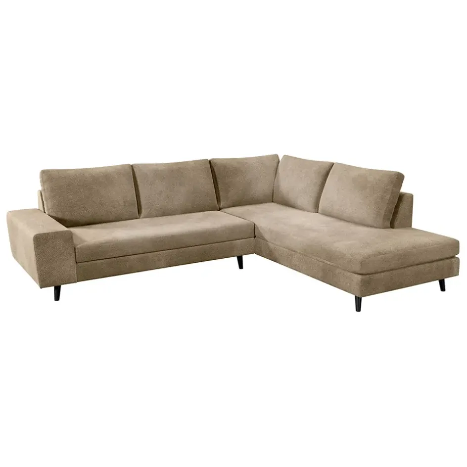 Fabrique de Styles Canapés D'angle*Canapé d'angle droit 5 places André - effet velours - Seven emerald