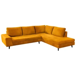 Fabrique de Styles Canapés D'angle*Canapé d'angle droit 5 places André - effet velours - Seven emerald