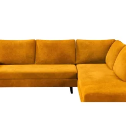 Fabrique de Styles Canapés D'angle*Canapé d'angle droit 5 places André - effet velours - Seven emerald