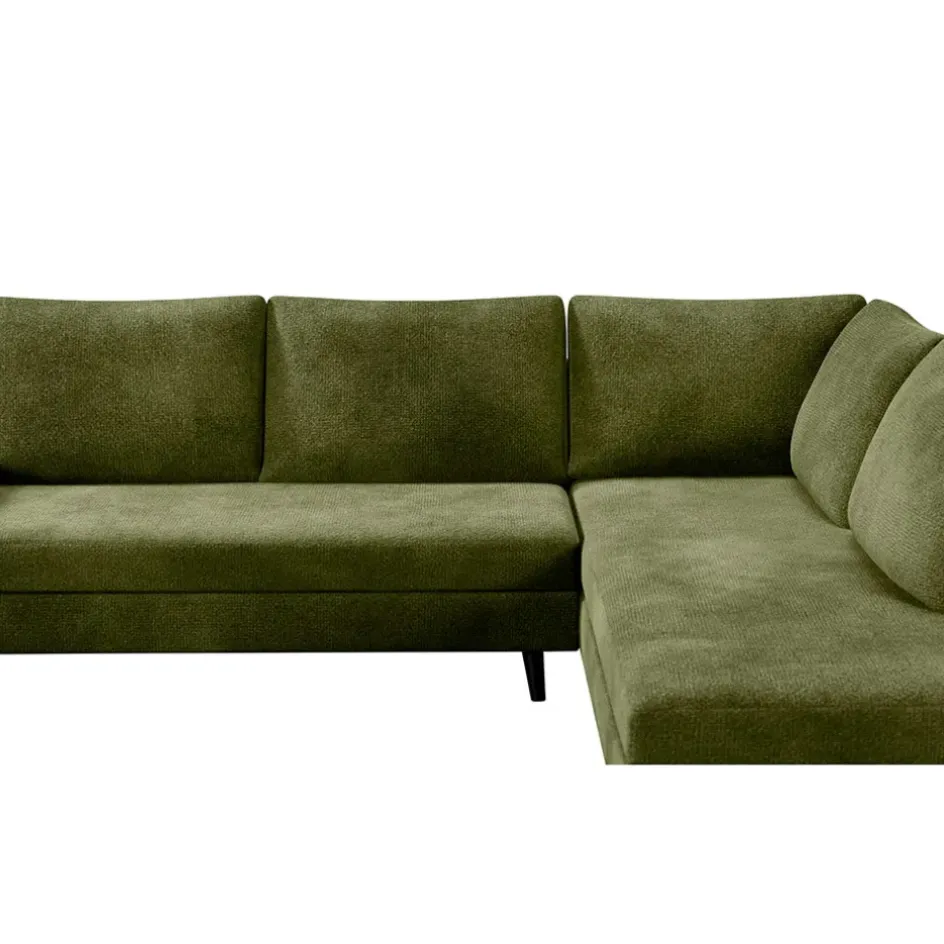 Fabrique de Styles Canapés D'angle*Canapé d'angle droit 5 places André - effet velours - Seven emerald